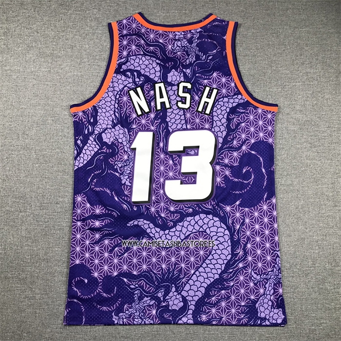 Steve Nash NO 13 Camiseta Phoenix Suns Throwback Asian Heritage 1996-97 Violeta